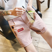 个性袖标潮男短裤青少年宽松五分裤休闲沙滩裤夏季学生裤子