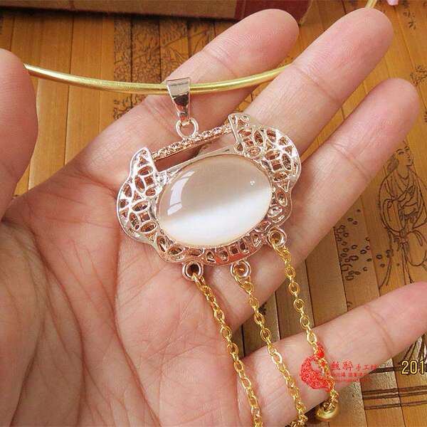 高品质纯铜款 红楼梦贾宝玉 薛宝钗璎珞通灵宝玉项圈 长命锁项链