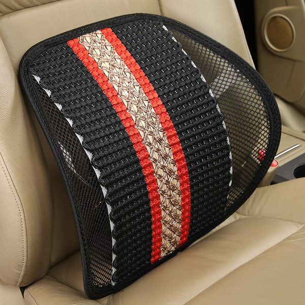 春夏季透气汽车腰靠腰垫冰丝按摩靠枕靠垫办公坐椅夏天护腰靠背垫