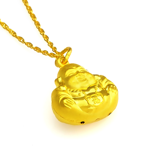宝庆银楼 足金 祈福笑面佛公 弥勒佛黄金吊坠-q0dz0006b-3