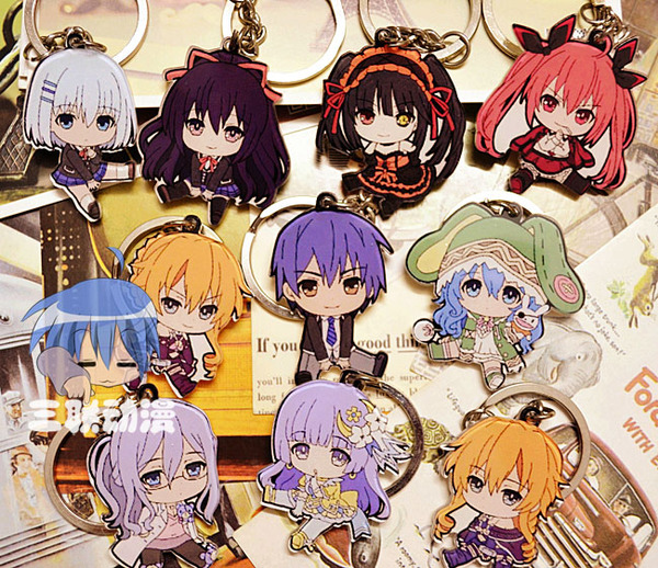 约会大作战 四糸乃/十香 亚克力 钥匙扣 钥匙圈 挂件 动漫周边