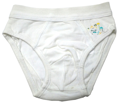 vertbaudet*2-6岁男童白色椰树全棉三角短裤内裤6232207