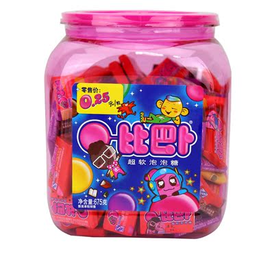 包邮不凡帝比巴卜泡泡糖 纹身贴 150粒675g 超软糖果小吃零食特价