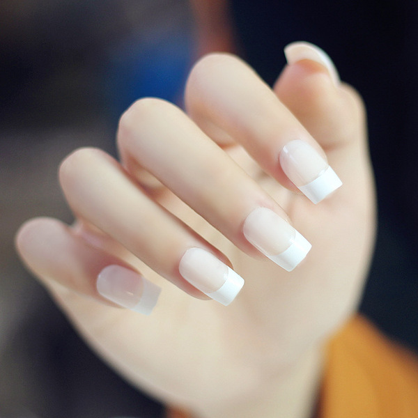 日系光泽度很好的成品甲片 超好质量方头长款法式简单款 假指甲