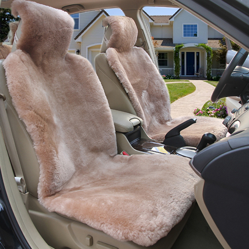 纯羊毛汽车坐垫冬季羊剪绒短毛座垫座套皮毛一体整张羊皮绝不掉毛