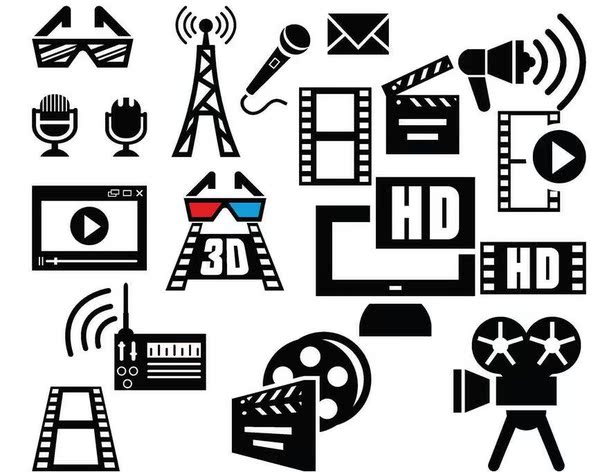 电影元素道具墙贴纸影视题材场板hd3d眼镜屏幕雷达接收塔贴纸贴画