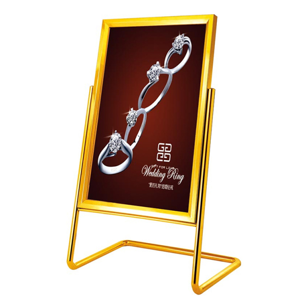 批发酒店不锈钢广告牌水牌l型脚指示牌海报架 户外广告指示牌立