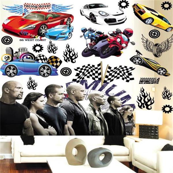 墙贴卡通装饰儿童房客厅幼儿园贴纸跑车俱乐部-淘宝台湾,万能的淘宝