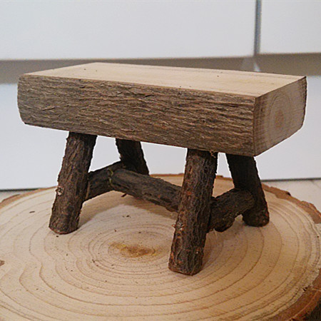 zakka田园风实木小板凳创意原木手工微型木凳装饰品摆件拍照道具