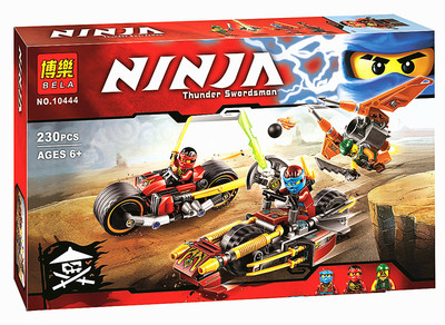 博乐ninjago幻影忍者10444双忍出击 机车追捕拼装积木玩具