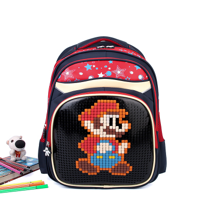 像素diy拼图双肩包儿童款学书包想象派矽胶积木拼图背包 儿童礼物
