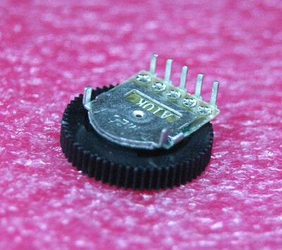 进口涡轮齿轮电位器拨盘转盘 a103音量开关 双联5脚 a10k