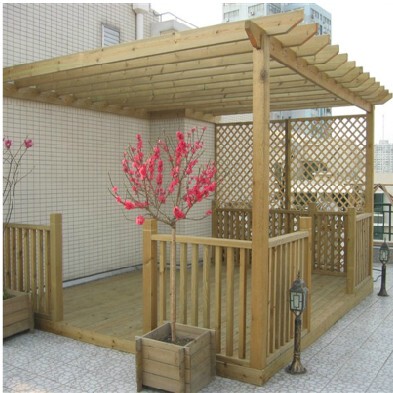 防腐木单边葡萄架花架 靠墙单排柱子防腐木葡萄架花架爬藤植物架