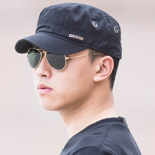 cacuss正品韩版军帽男 潮平顶帽男帽子男士帽春季遮阳帽鸭舌帽男