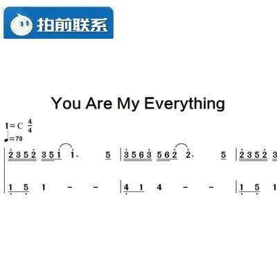you are my everything c调简易版 有试听 钢琴双手简谱 共2页