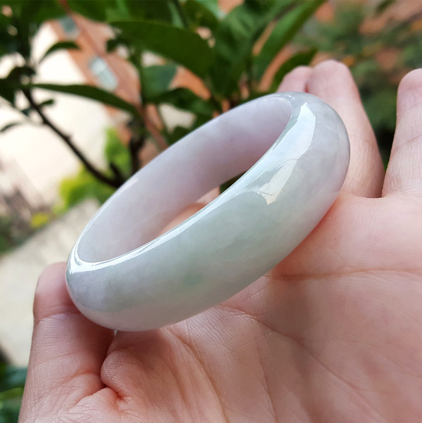 天然老坑a货翡翠手镯冰糯种紫罗兰飘花玉器满紫玉镯子正品-带证书