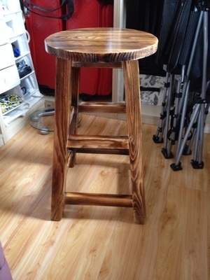 实木圆凳高脚凳家用凳子碳化木质高凳子家用高脚凳子田园木凳