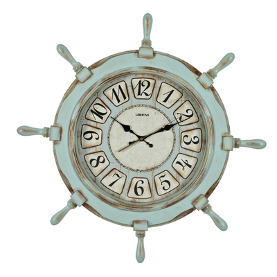 丽盛地中海舵手挂钟创意时尚静音客厅现代挂钟挂表石英钟 b8069