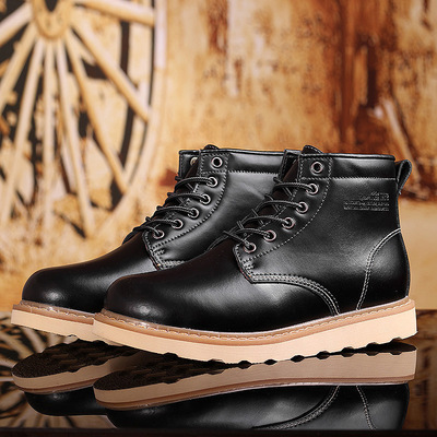 快乐玛丽bata惠尔康官方旗舰店红杉圆头马丁靴系带保暖平跟短筒