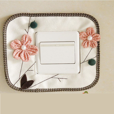 漫迪儿田园布艺开关套墙贴保护套布开关套开关装饰保护套