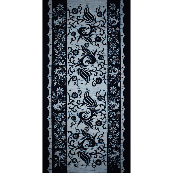 苗族手工蜡染画壁挂 蜡染门帘 苗族文化题材凤舞飞花90x170cm