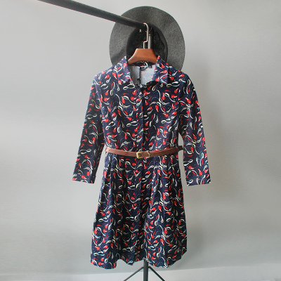 艾尚女主角秋季新款女装气质收腰碎花连衣裙爱尚气质收腰风衣847