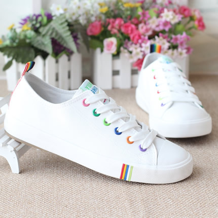 彩色眼板鞋平底帆布鞋女学生白色球鞋休闲鞋小白鞋布鞋单鞋鞋子