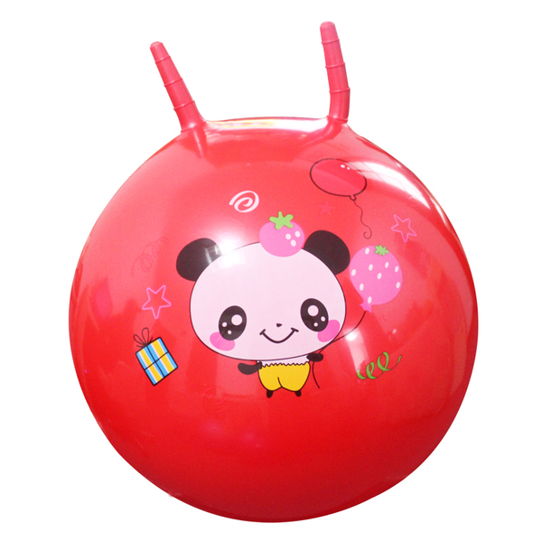 儿童卡通羊角球跳跳球加厚充气球 儿童户外运动玩具手柄球18寸
