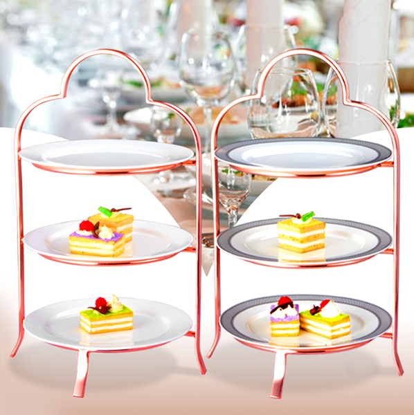 不锈钢三层点心架糕点架自助餐点心架果盘蛋糕架寿司架果盘架新款