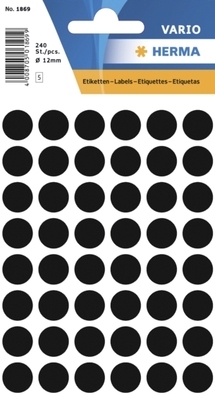 herma 1869 德国豪玛圆点标签黑色圆点标签圆形直径12mm
