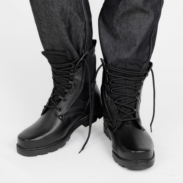 部队配发正品军靴军勾皮靴钢头钢底靴07作战靴特种兵战术靴男靴