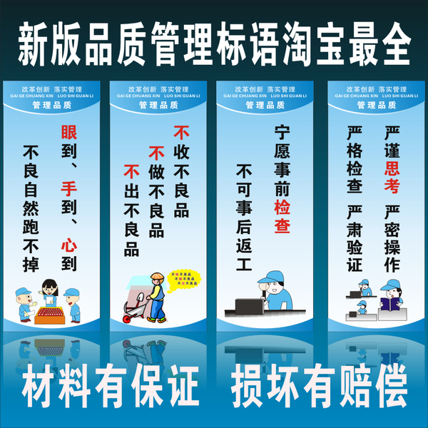 工廠車間品質管理標語牌公司質量安全海報企業生產勵志宣傳掛圖cl