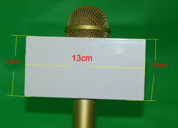 主持人记者媒体新闻发布采访 无线手持麦克风话筒长方形台标标识