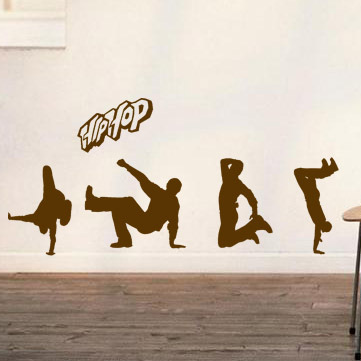 新品特价手绘风格diy涂鸦佳艺墙贴纸音乐街舞 舞蹈工作室装饰墙贴-淘