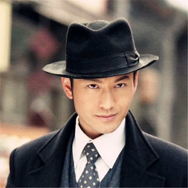男士礼帽上海滩许文强帽子魔术道具宴会绅士礼帽民国先生长衫礼帽