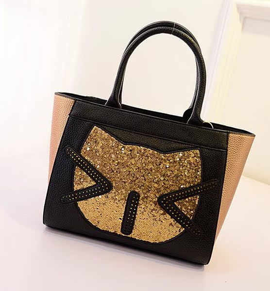 促销2015新款三猫时袋正品时尚休闲亮片手提斜挎猫咪高品质潮女包