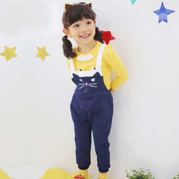 女童儿童2015新款春秋韩国背带裤休闲裤子原单2 3 4 5 6 7 8岁