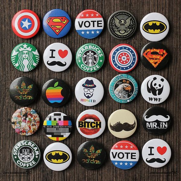 韩版复古圆形胸章男女胸针流行徽章韩国小饰品批发卡通勋章满包邮