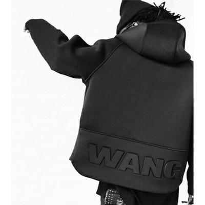 特价爆款 wang潮牌太空棉运动开衫男女情侣3d浮雕连帽卫衣外套