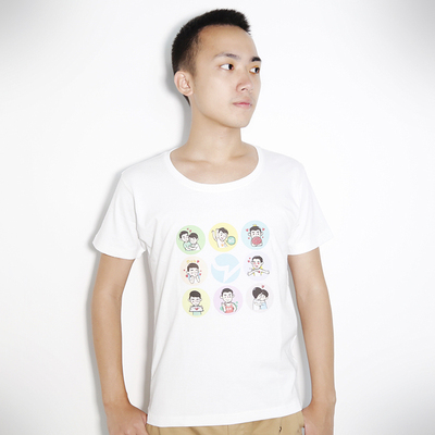 blued官方正版 男士短袖t恤 九宫格小布小鲁涂鸦款