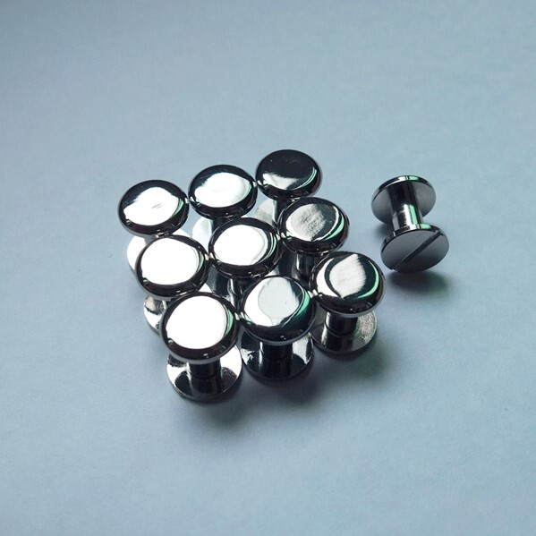 纯黄铜镀亮镍螺丝钉 皮带扣螺丝钉 皮雕配件螺丝钉 皮带螺丝配件