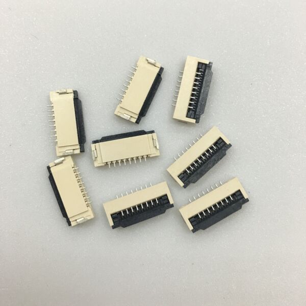 fpc连接器 软排线接插件扁平电缆连接器 1.0mm间距 2.0h 8p 翻盖