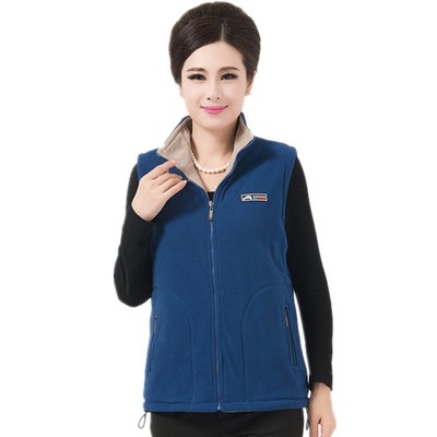 中老年<em>女装大版</em>摇粒绒<em>马甲</em>老年人坎肩驼绒双面