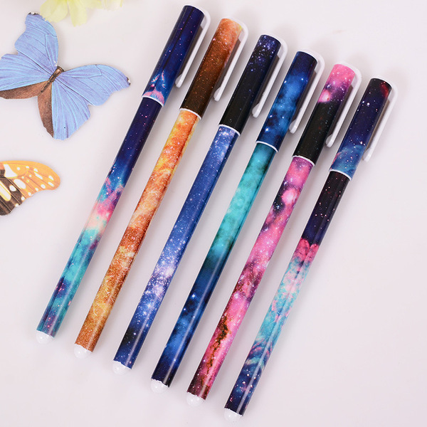 t2311 炫彩星空黑色中性笔 0.38mm极细笔芯学生文具考试笔签字笔