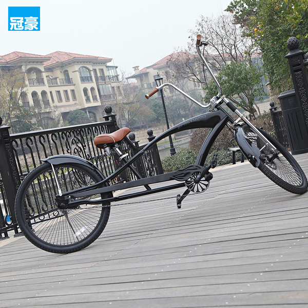 复古自行车个性加长海滩车 高把自行车车架前叉 哈雷自行车太子车
