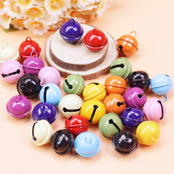 猫叔铃铛diy手工彩色狗狗铃铛2cm大铃铛项链吊坠 彩色混色铃铛