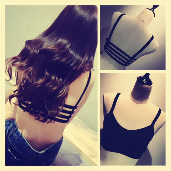 2015欧美风后背绑带镂空性感抹胸裹胸防走光胸衣内衣文胸有胸垫潮