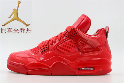 喬丹/jordan 4 11lab4 aj4 大紅 全紅漆皮 男子籃球鞋 719864600