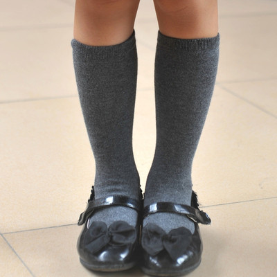 儿童长筒袜子全白色纯棉(香港校服)男女学生深