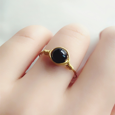 【辟邪防小人】黑 碧玺戒指 纯银戒指 原创手工定制戒指 古寺加持